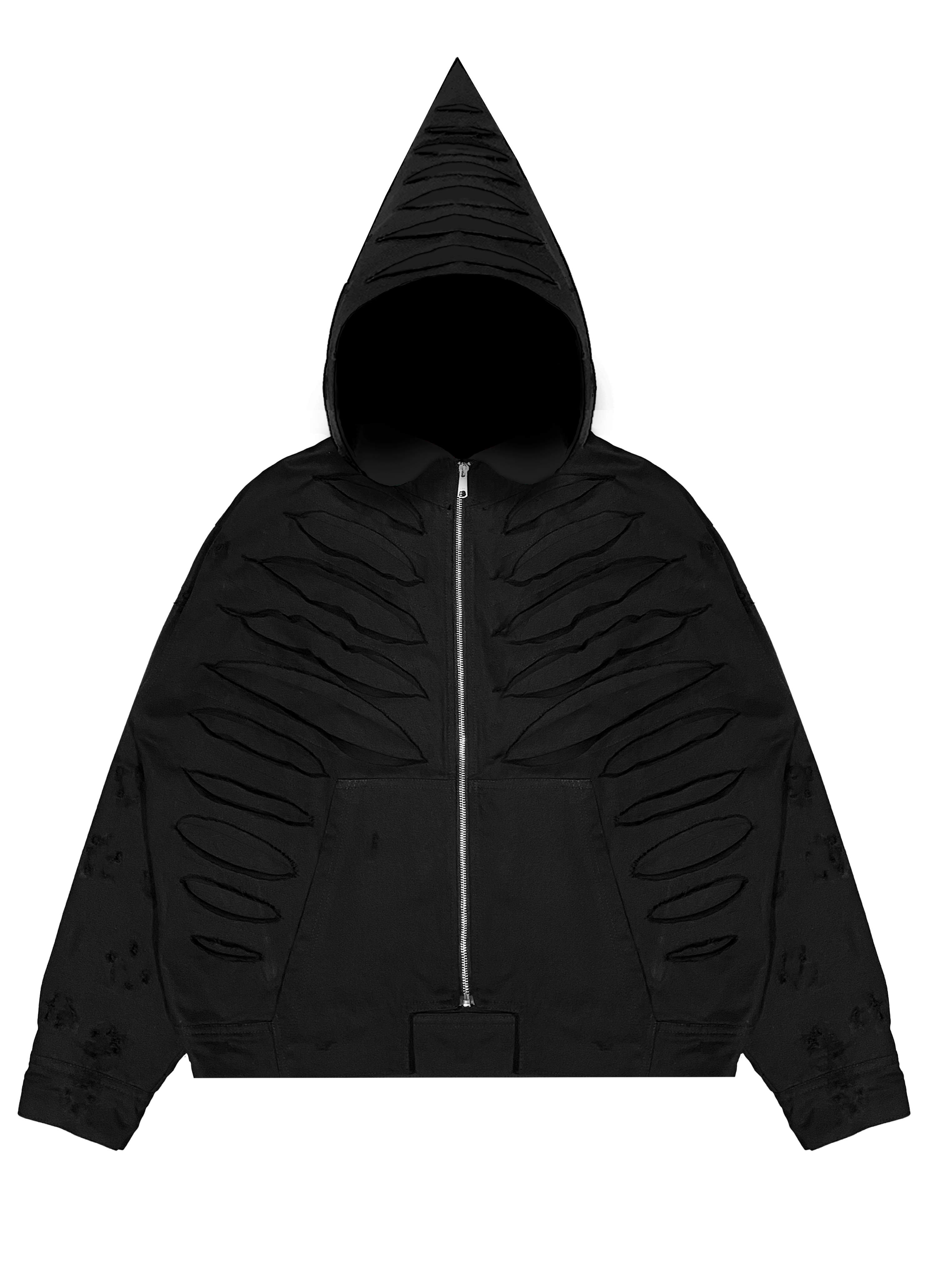 TOTAL BLACK DESTROYER DENIM JACKET