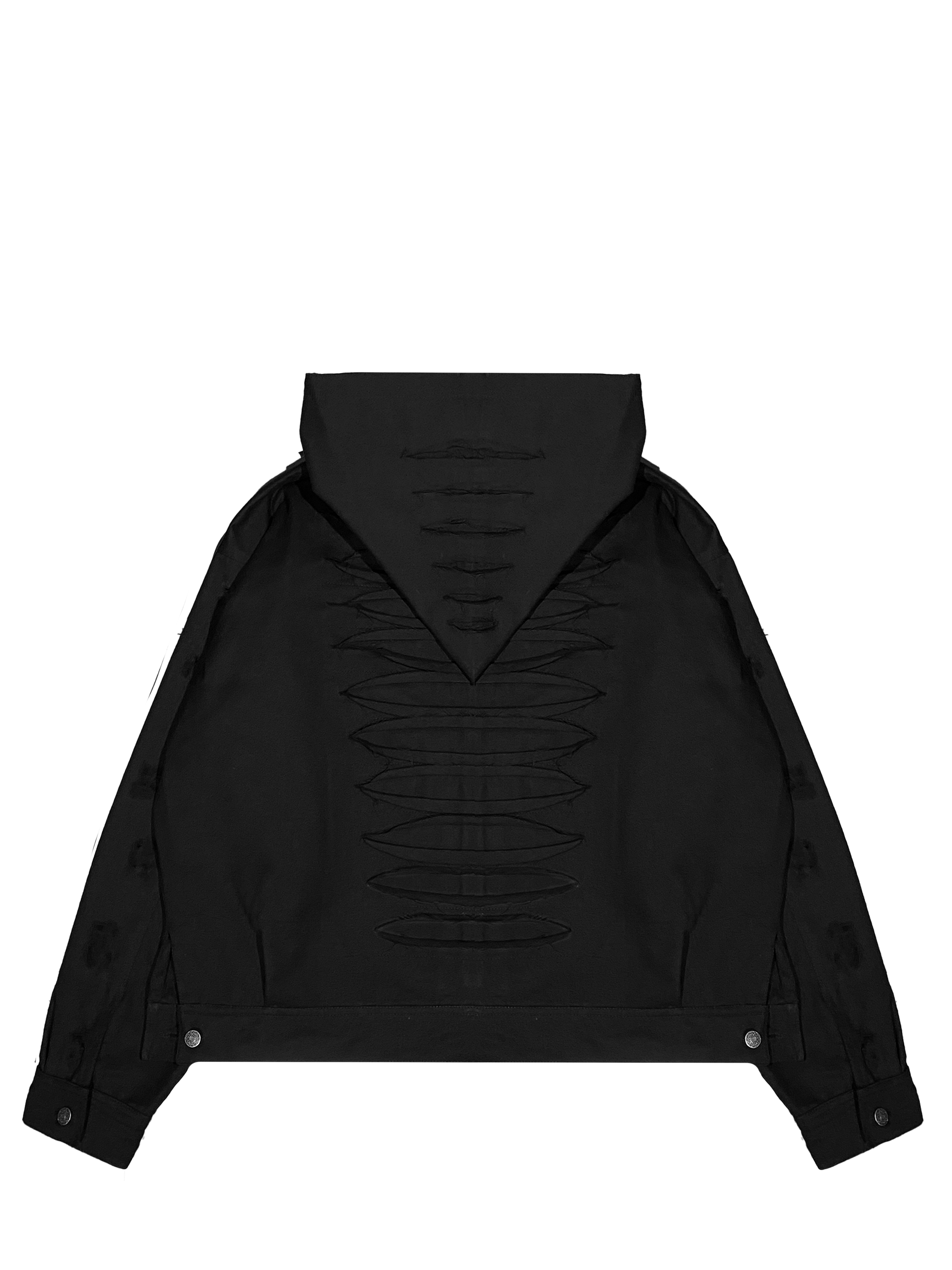 TOTAL BLACK DESTROYER DENIM JACKET