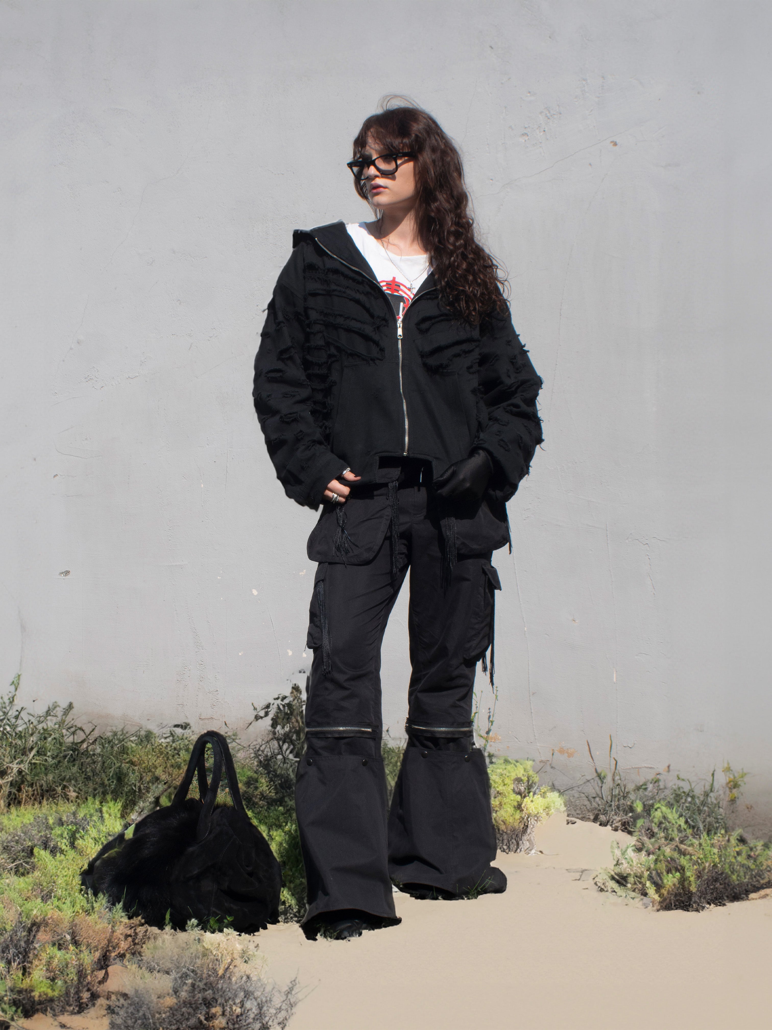 TOTAL BLACK DESTROYER DENIM JACKET